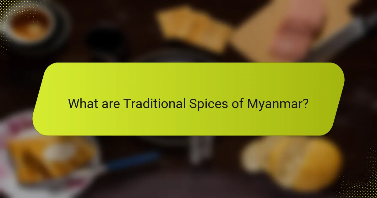What are Traditional Spices of Myanmar?