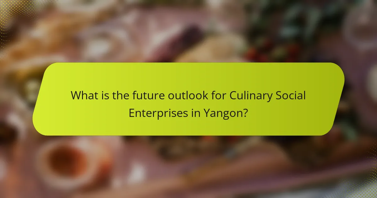 What is the future outlook for Culinary Social Enterprises in Yangon?